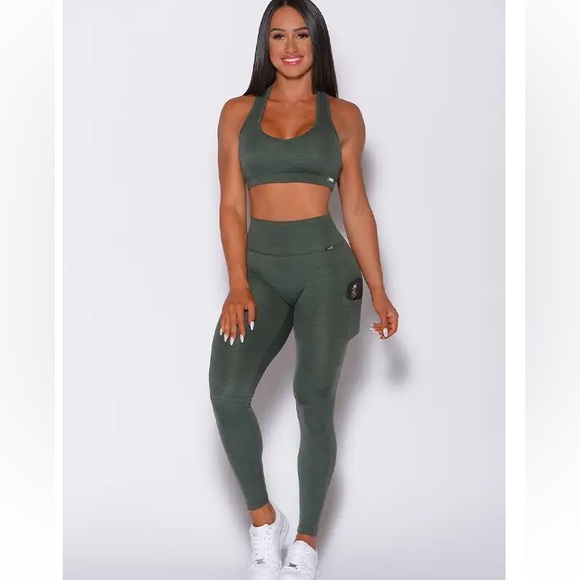 Forest Green 🌿 Power Ribbed Bra 🌿 Limited Ed 💚Bombshell Sportswear - MEDIUM - Picture 3 of 10